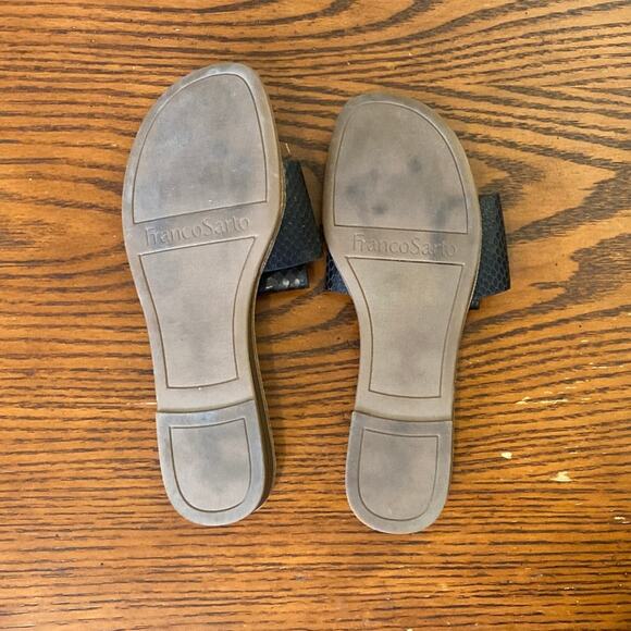 Franco Sarto Slides Slip Ons 8M GLAZE Leather Metal Ring Embellishment USED - Picture 7 of 13